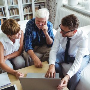 Family reviewing different ways of enhancing quality of life for aging family members