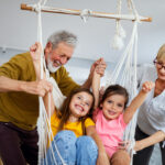 Grandparents and grandchildren enjoying some fun family bonding activities together