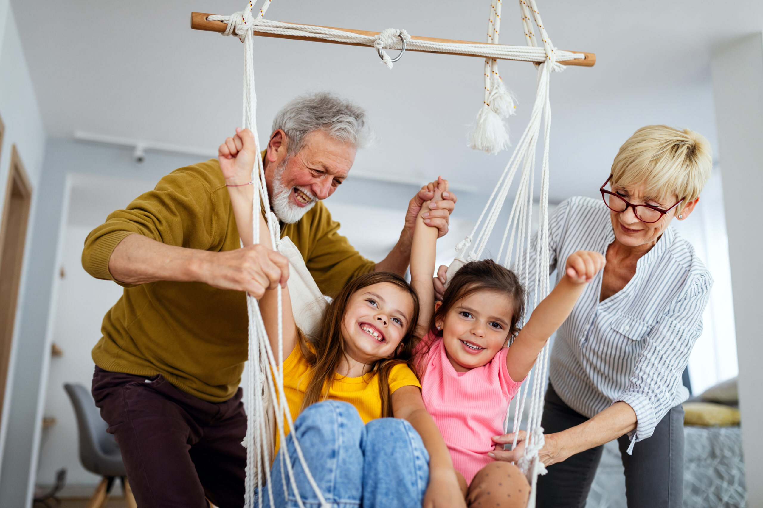 Grandparents and grandchildren enjoying some fun family bonding activities together