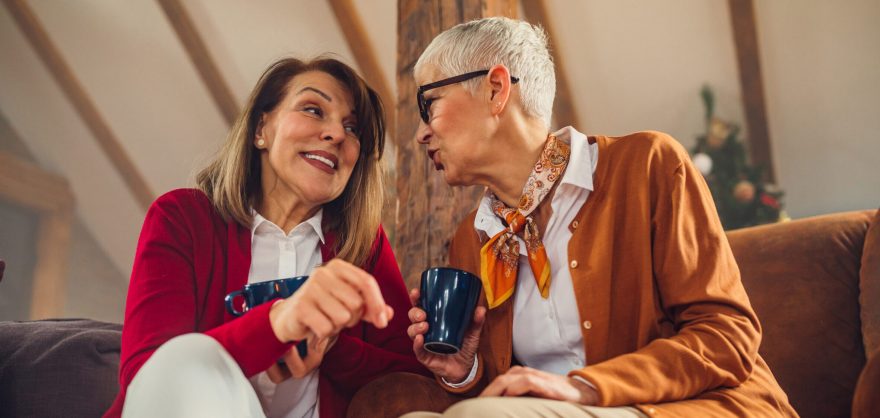 Two social seniors, attached to a section about how socializing helps aging adults stay sharp